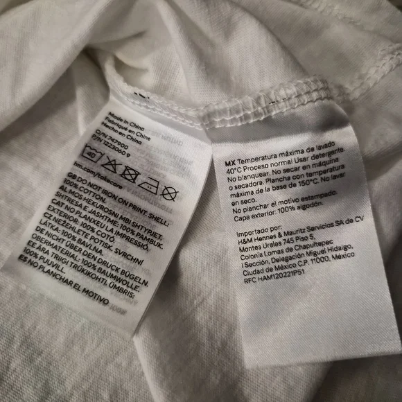 ☆5/$15☆H&M Divided “EXTRA” Racing Long Sleeve Shirt | White & Black | XS - Picture 10 of 16